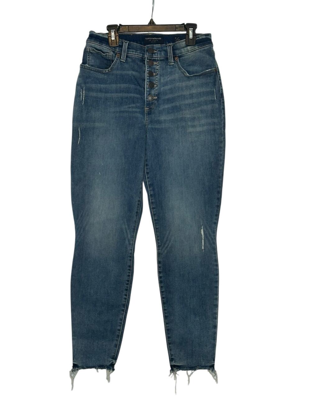 Lucky Brand high waisted distressed skinny jeans size 29